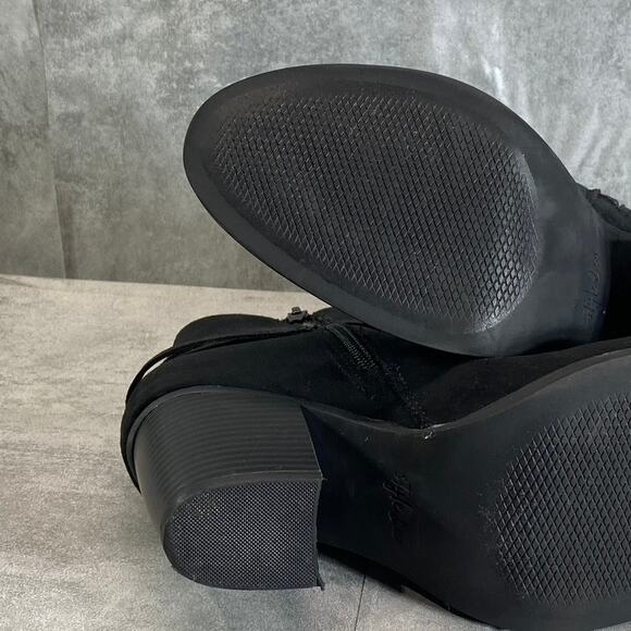 STYLE & CO Women's Black Microsuede Zolaa Memory Foam Block Heel Booties SZ 10 - Picture 7 of 8